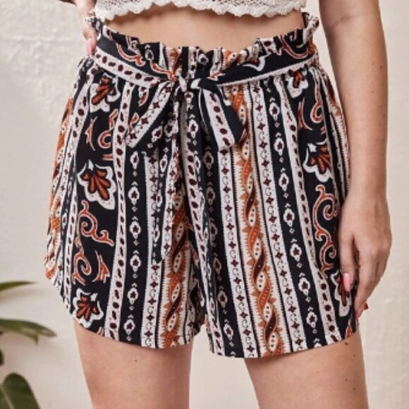 Shein Curve paper bag boho shorts size 2XL - Picture 1 of 10